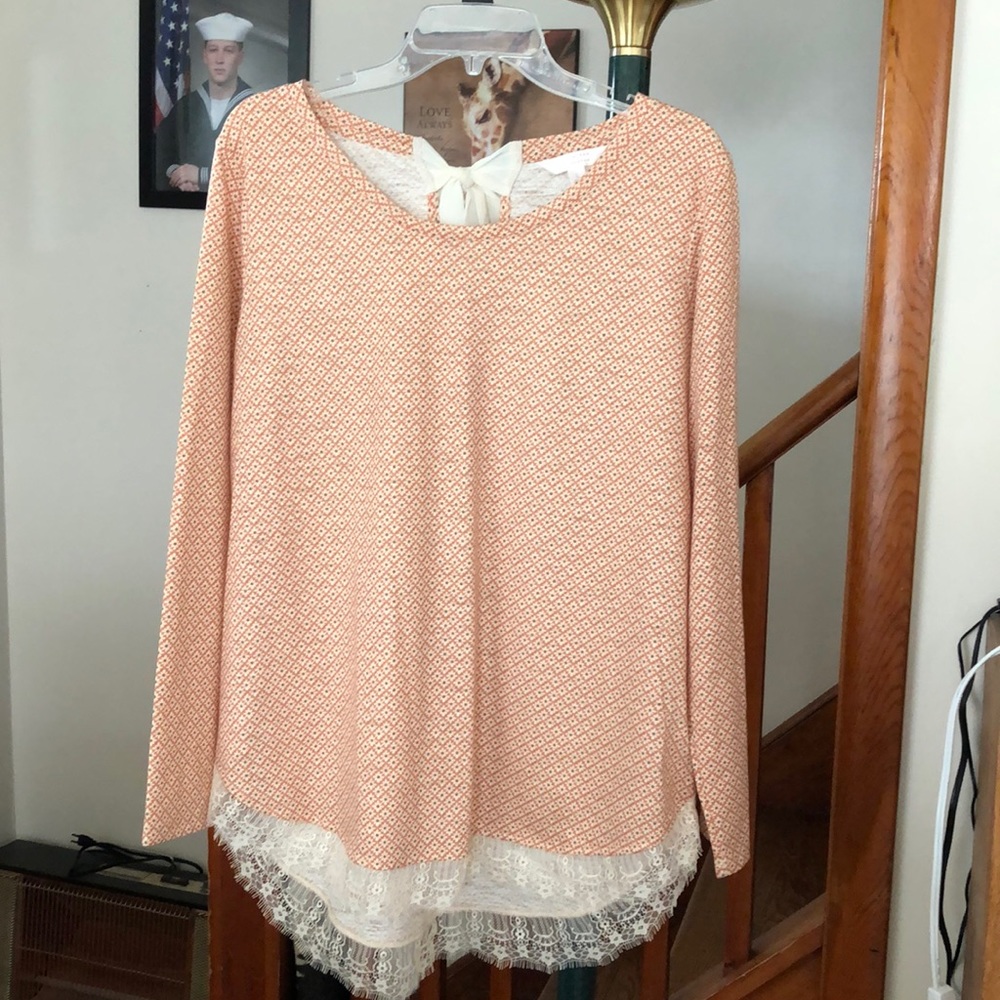 Lauren Conrad lace bottom top NWOT